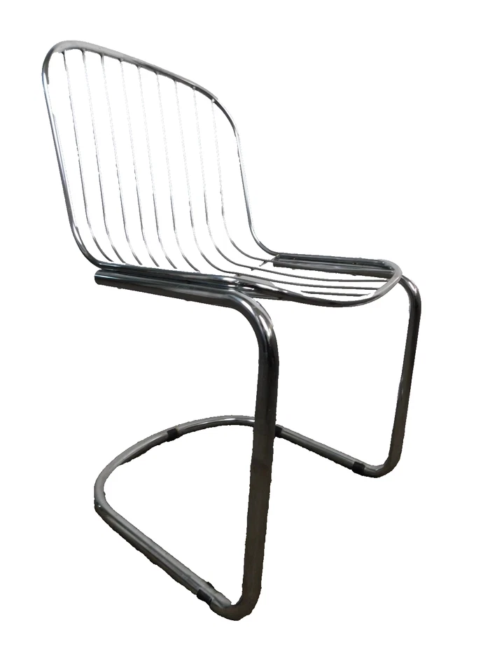 Пара стульев полностью хромированные середины века современные ретро планки трубчатые 1970-е - Изображение 2 из 4