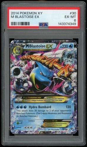 Pokemon Mega Blastoise EX Holo Ultra Rare 22/108 Evolutions PSA 6 EX/MT