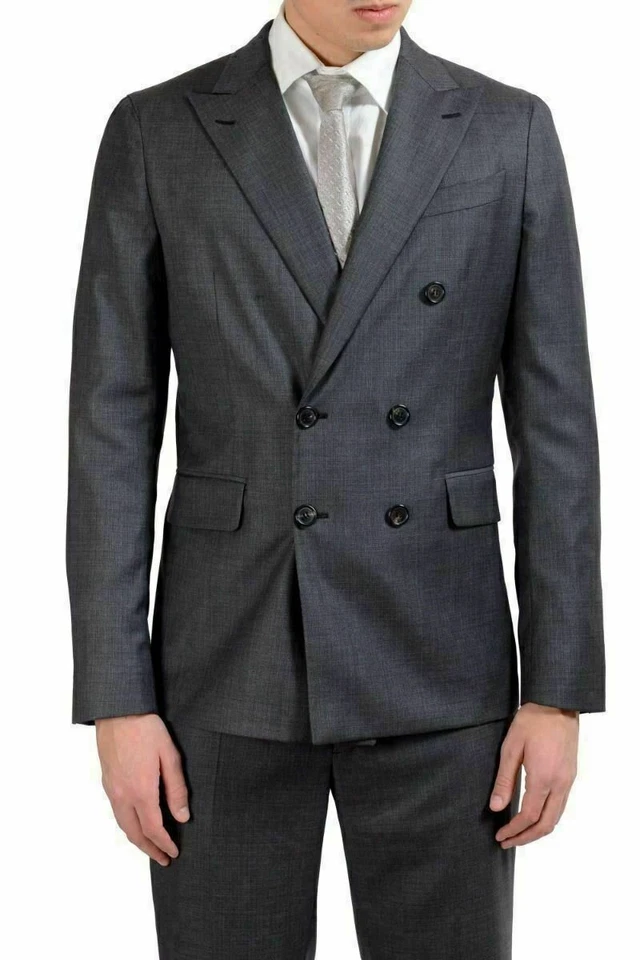 Traje de Hombre Dsquared2 "Napoli" Doble Pecho Gris 100% Lana US 38 IT 48 Foto 4 de 4