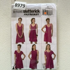 Butterick B5606 Misses Pullover Dress Sewing Pattern 16-26 Fast Easy Fit Flare