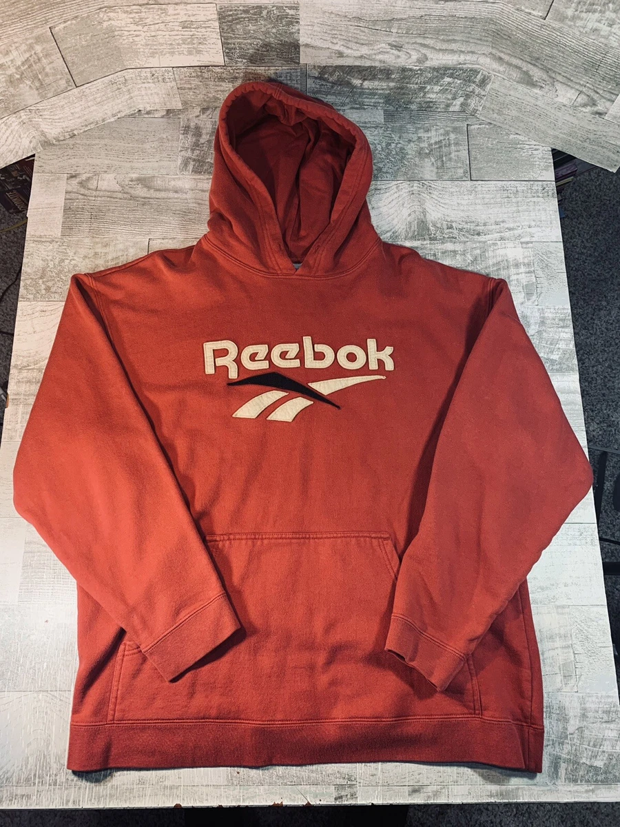 malm undervandsbåd Tarif Vintage 90s Reebok Center Logo Hoodie Sweatshirt Mens Large Red No  Drawstring | eBay