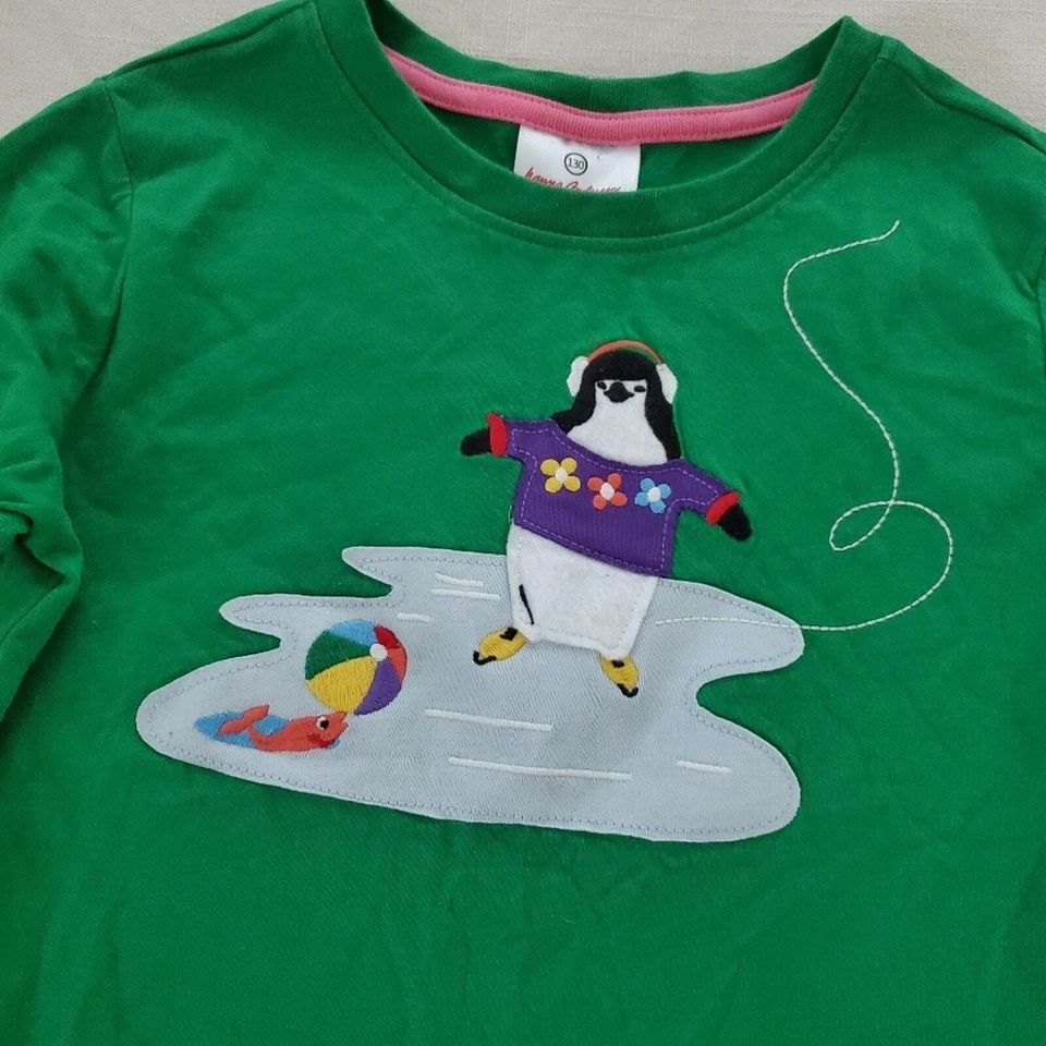 Hanna Andersson penguin rainbow long sleeve shirt 130 kids 8 - Image 2 of 4