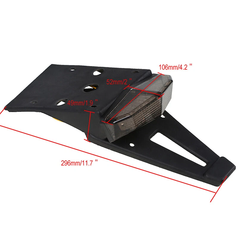 Soporte de matrícula de guardabarros trasero LED luz trasera de freno universal para Yamaha MT07 Foto 2 de 4