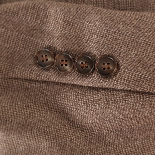 VTG Pierre Cardin Jacket M Brown Herringbone 100% Wool Tweed Blazer 43R - Picture 4 of 19