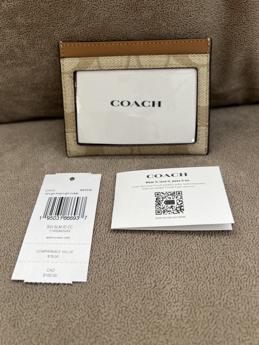 NWT COACH CH415 Slim Id Card Case In Signature Canvas | eBay