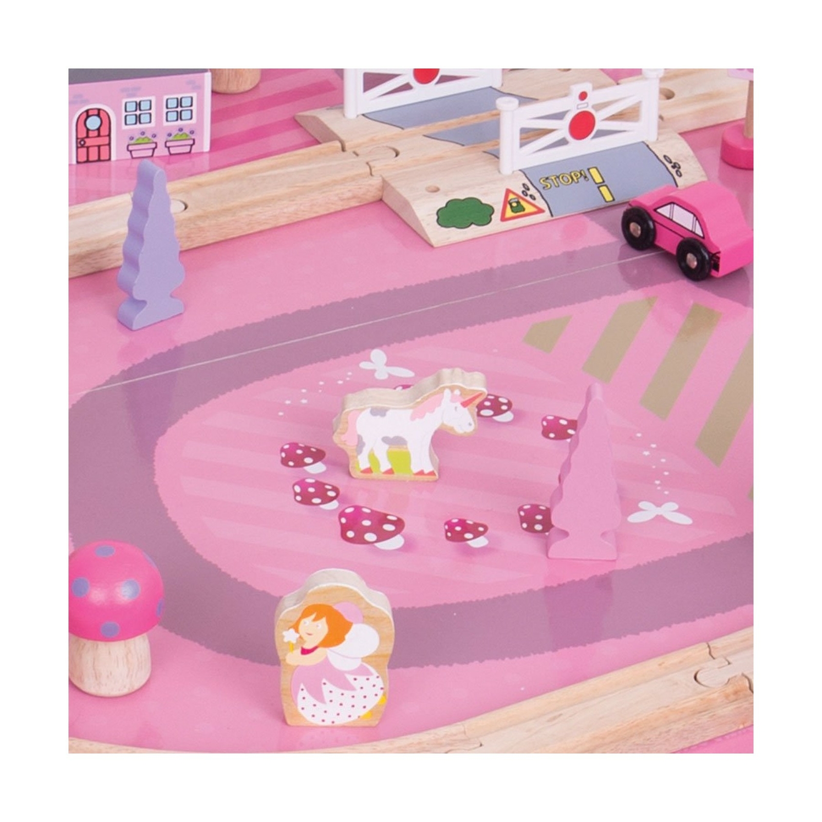 pink train set table