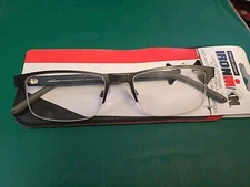 Foster Grant Int. Ironman IronFlex Reading Glasses w/ Case IM1001 New Gun Metal