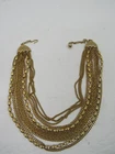 Vintage Multi Strand Beads Necklace Gold Tone Hook Closure Costume Jewelry GUC
