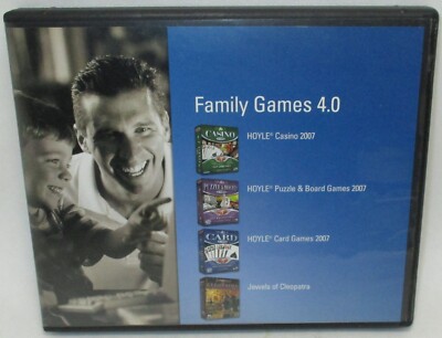 Hoyle 2007 Family Games 4.0 (PC CD-ROM) Casino Puzzle Board Cards Jewels