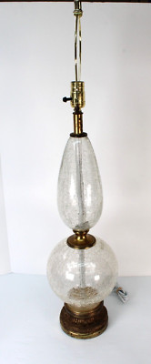 Mid Century Blenko? Crackle Glass Finish Style Table Lamp