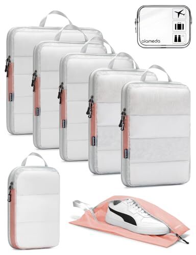PACKING CUBES Compression Luggage Organizers Pink 8 Pcs ALAMEDA-image