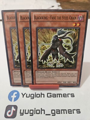 Yu-Gi-Oh Blackwing Fane The Steel Chain X3 DP11 1st Edition Common Light Played 