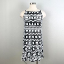 Max Studio Womens Small Crochet Knit Shift Dress Sleeveless Square Neck