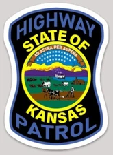 4 Inch Non-Reflective Kansas State Patrol Police Troopers Logo Sticker Decal