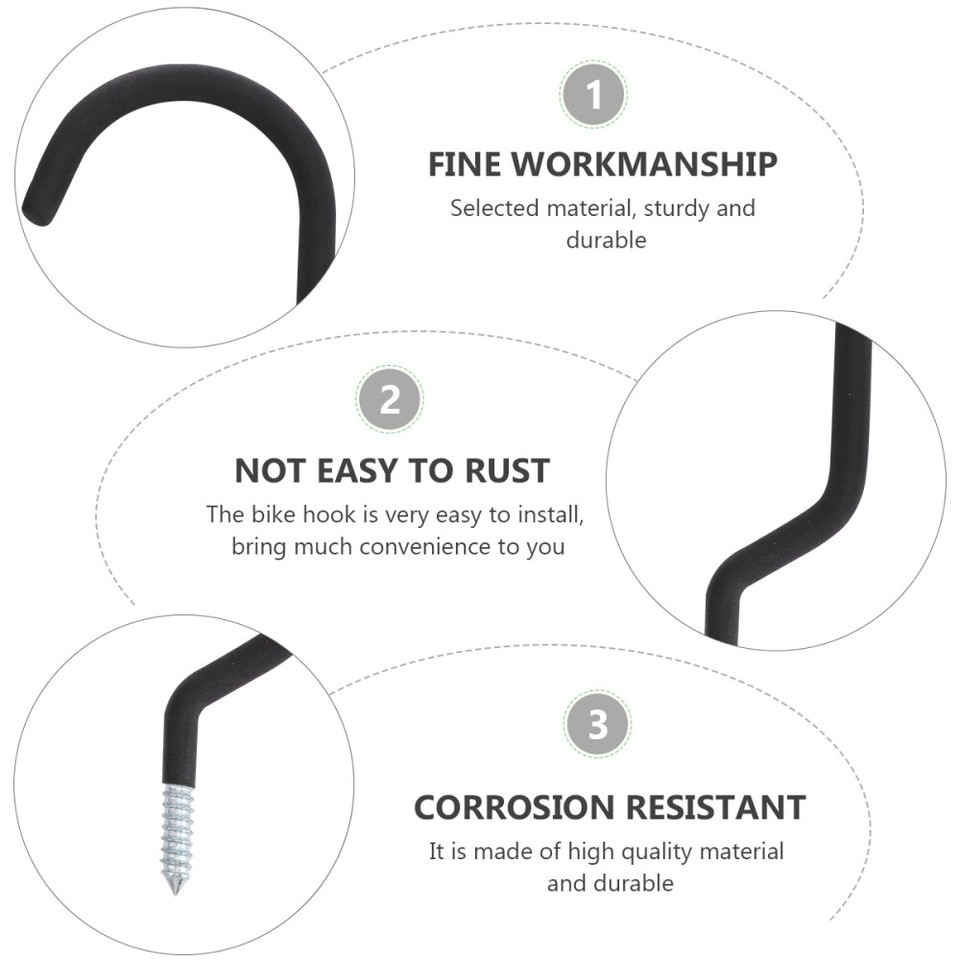 2 Pcs Hook Garage Hooks Ceiling Bike Hanger Wall Mount Rack eBay