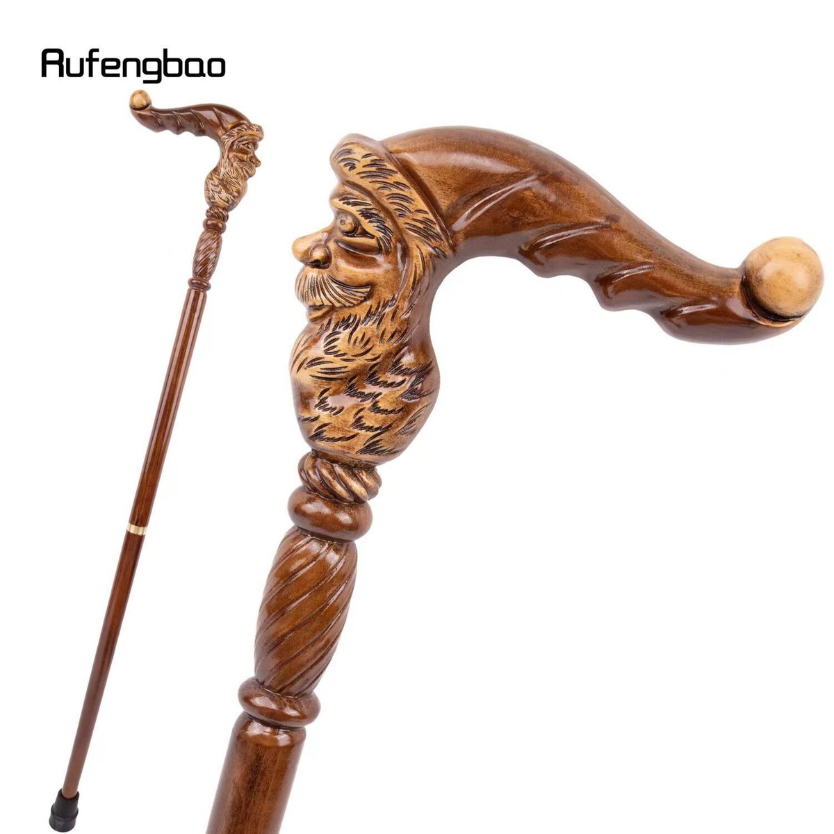 Indiamart Walking Stick Monopod Antique Designer Wooden Santa