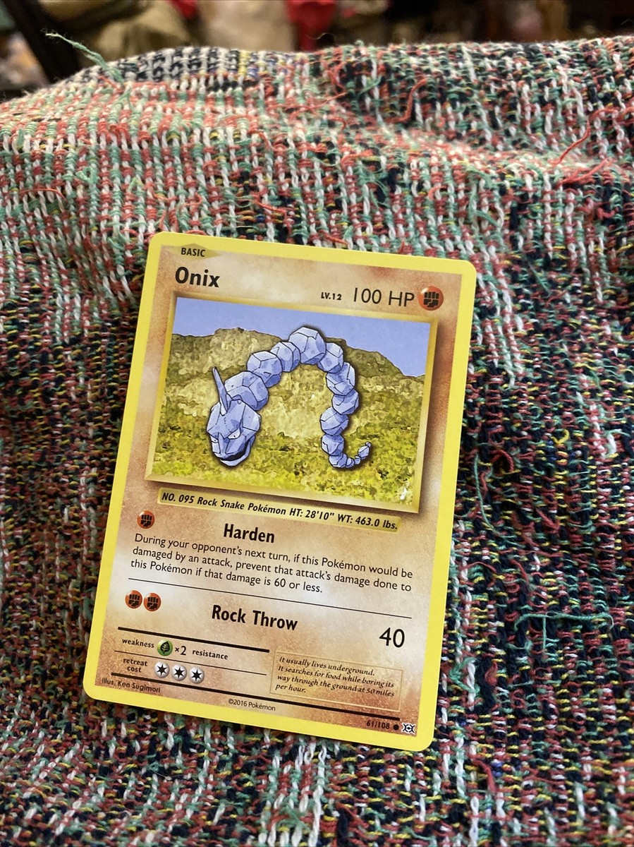 POKEMON Trading Card Basic Onix Harden Rock Throw 61/108 | eBay
