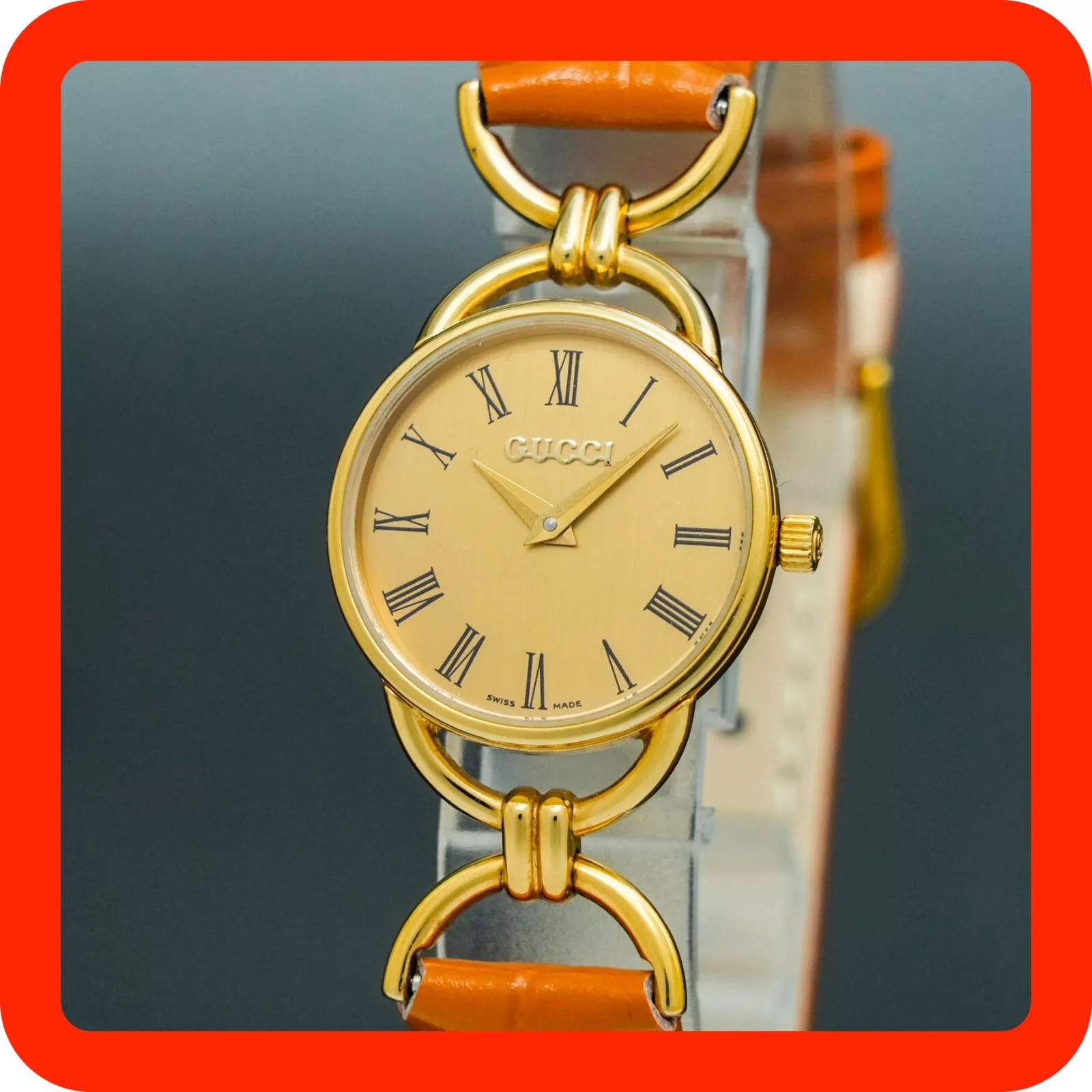 Montre femme vintage [N MINT] GUCCI 6000,2,2,L cadran doré quartz