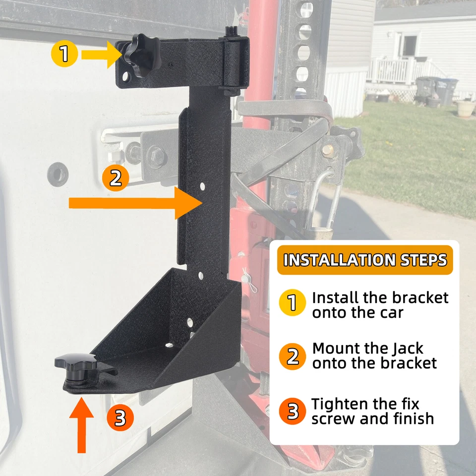 Soporte de montaje de gato de alta elevación para puerta trasera para Jeep Wrangler JK 2007-2018 Foto 3 de 4