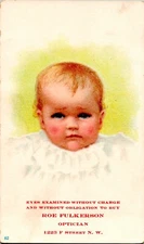 Vintage Victorian Roe Fulkerson Optician Trade Card Washington D.C MASON/ KIWANI