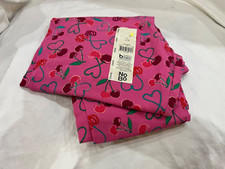 New No Boundaries Cotton Ankle Leggings Pink Cherries Junior Women Many Sizes