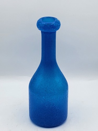 Vintage MCM Murano Pulegoso Cobalt Blue Art Glass 10" Decanter Bottle - Picture 2 of 9