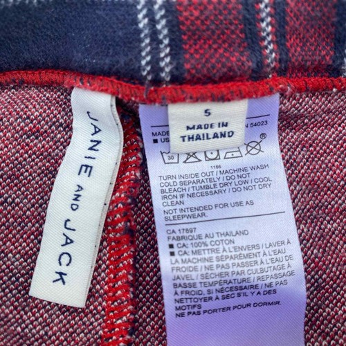 Janie and Jack Holiday Tartan Gold-Tone Button Cuff Leggings (Sz 5) - Picture 5 of 5