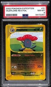 Pokemon Vileplume Expedition Reverse Holo Rare #31 PSA 8 Mint NM-M