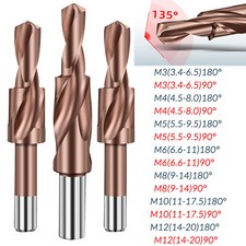 Broca escalonada avellanadora M3-M12 90° 180° chaflán M35 HSS vástago recto de cobalto