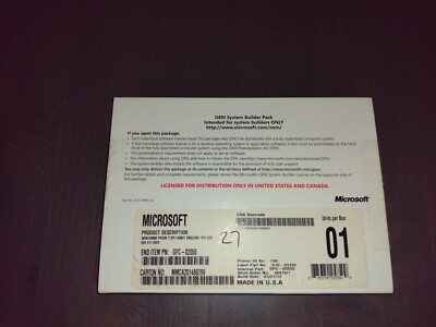 Microsoft Windows 7 SP1 Home 64 Bit OEM System Builder Pack With Product Key