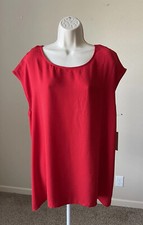Halogen Women s Red Short Sleeve Open V-Back ...