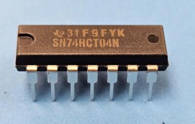 (5pcs) SN74HCT04N TI Inverter, HCT Series, 6-Func, 1-Input, CMOS, PDIP14