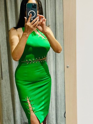 Forever Unique Sample Sale Mini Green Dress, UK 8 | eBay UK