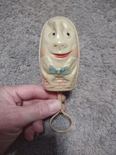 ANTIQUE CELLULOID "HUMPTY DUMPTY" BABY RATTLE FROM 20'S OR 30'S