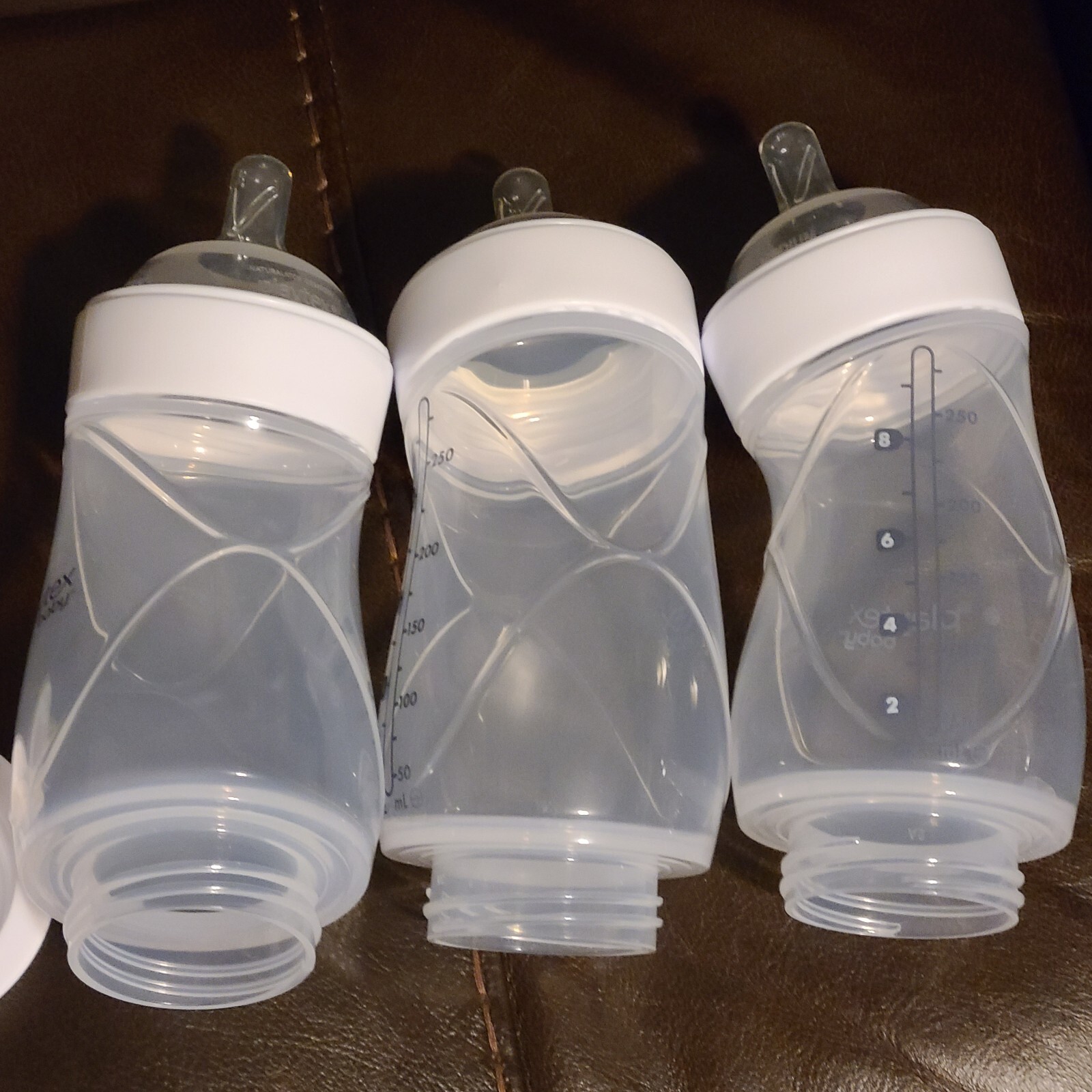 3 Playtex VentAire Anti-Colic Baby Bottles 8oz Natural Feeding Med Flow Wide 