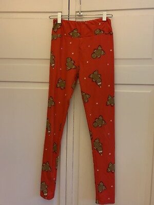 Lularoo Gingerbread Leggings Red One Size