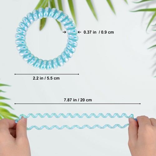 Spiral Hair Ties 10 Pcs Traceless Phone Cord Hair Ties Plastic Coil Hair Ties... - Picture 5 of 6