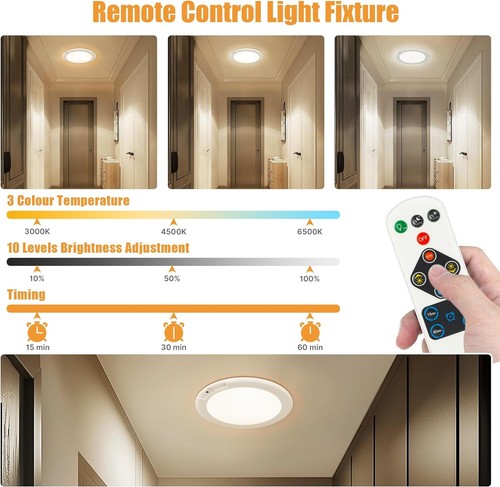 Rechargeable Ceiling Light No Wiring Battery Operated Ceiling Light with Remote - Picture 5 of 11