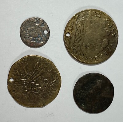 Mixed Old Foreign Coins 4 pcs (#2513) Very low grades