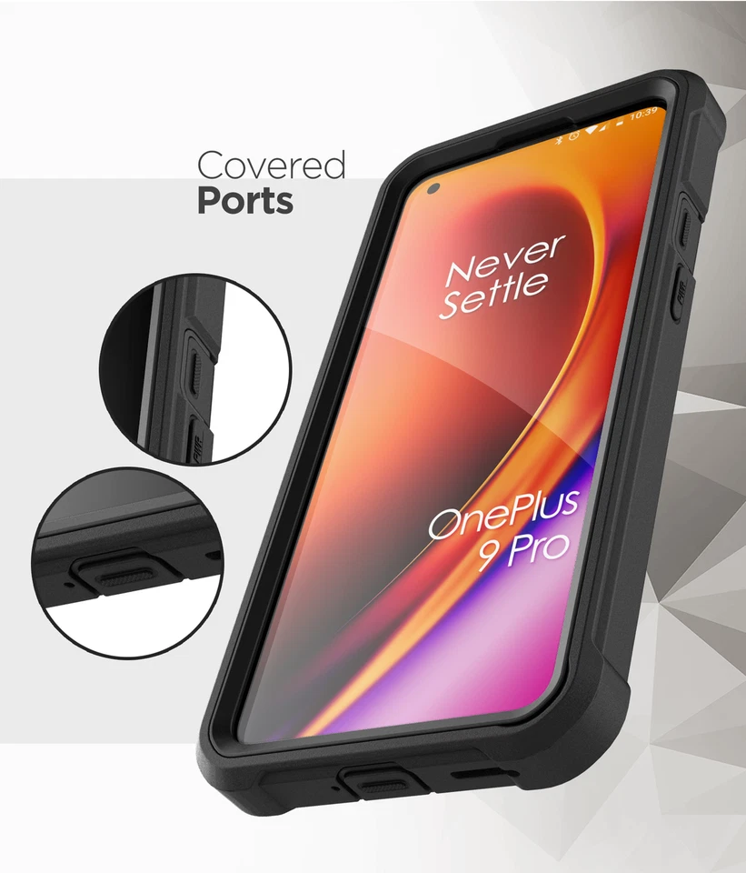 OnePlus 9 Pro Case with Screen Protector Full Body Built-in Screen Case (Black) - Image 4 of 4