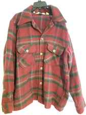 Vintage Pendleton Plaid Button Down Board Shirt Wool Made USA Size Large 