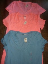VICTORIAS SECRET PINK VNECK TEESHIRTS LARGE CHOICE LARGE ONLY NEW COLORS ADDED