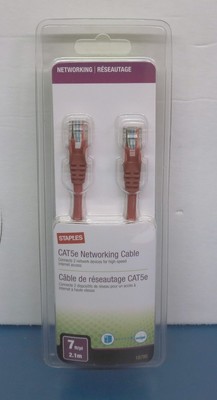 Staples 7' CAT5e Patch Cable (18795) - Red