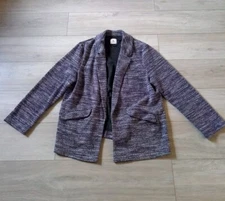 TU Navy & White Woven Fleck Cotton Blend Jacket Casual Layering Oversized UK18