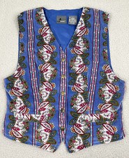 Lizwear Vest Womens Size Small Blue Paisley Floral Soft Velvet Vintage Liz Wear