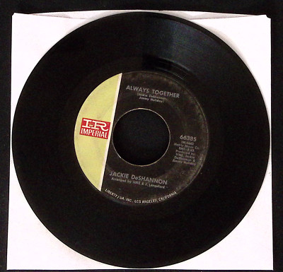 JACKIE DESHANNON ALWAYS TOGETHER/PUT A LITTLE LOVE IN YOUR... VINYL 45 VG 38-6
