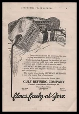 1924 Gulf Refining Company Pittsburgh PA Supreme Auto Oil Can Vintage Print Ad