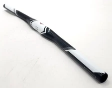Mountain Bike Carbon Fiber Flat Handlebar 31.8 x 585mm, 125 Grams, Black/White