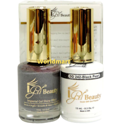 IGel Beauty Gel Nail Polish 0.5oz Gel DUO DD242- BLACK PEARL