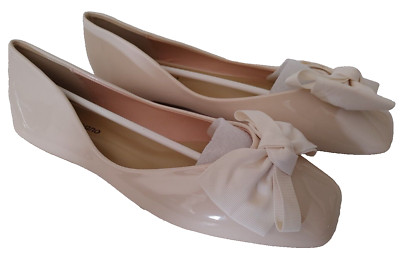 C. Paravano Ballet Flats Square Toe Size US 4.5 EU 37 Off White NEW n Box #23191